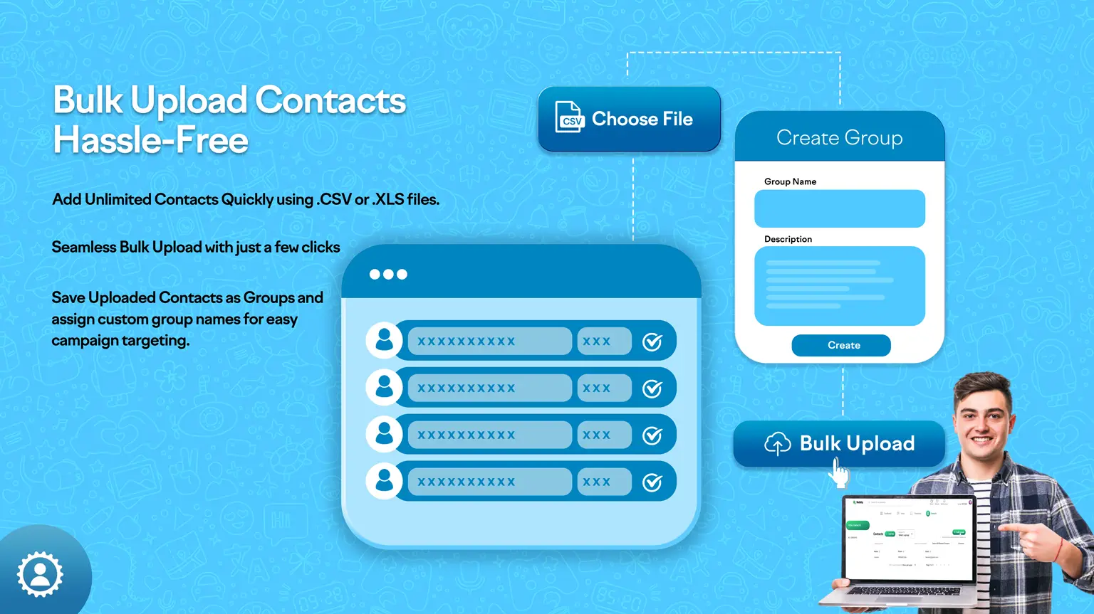 Bulk upload contacts